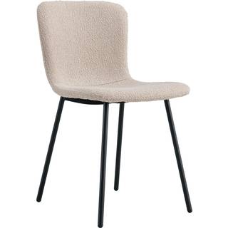Halden spisebordsstol i bouclé med sorte ben, beige
