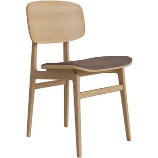 NORR11 NY11 stol med lædersæde eg Dunes dark brown