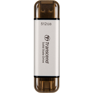 Transcend ESD310 SSD - 512GB - Sølv - Ekstern SSD - USB 3.2 Gen 2x1