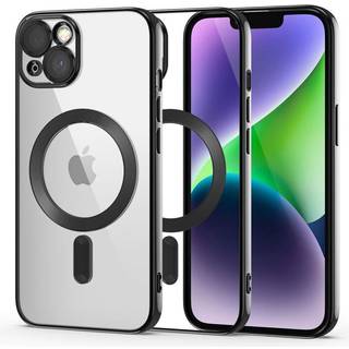 iPhone 14 Tech-Protect MagShine Cover - MagSafe Kompatibel - Gennemsigtig / Sort