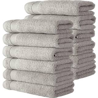 Klassiske tyrkiske h?ndkl?der CTT - Premium Washcloths 12 Pack Set 100% tyrkisk bomuld meget absorberende og hurtige t?rre ansigtsh?ndkl?der Vask