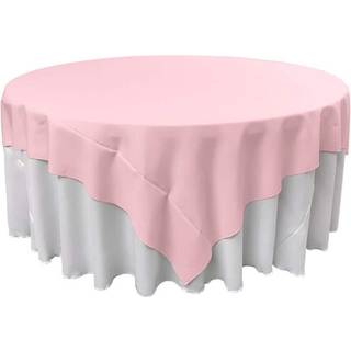 La Linen Polyester Poplin Square Tabge 72 by 72-tommer lyserosa