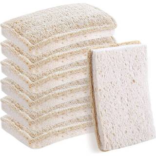 Wangda.g opgrader naturlige loofah køkken svampe 6 pakke miljøvenlige svampe til retter genanvendelige køkken svampe og skrubbere luffa svampe op