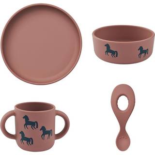 Liewood Horse/dark Rosetta Spisesæt Vivi Silikone (4-pak)