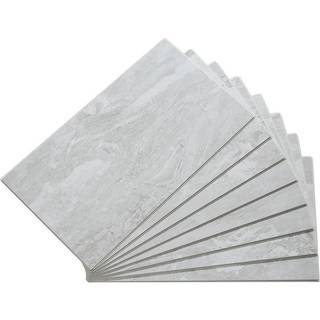 Palisade 25,6 tommer. X 14,8 tommer. Sammenl?sende vinyl vandt?t v?g/backsplash fliser til k?kken eller badev?relse i iskideret tin (8 pakke)