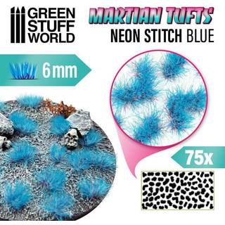 "Martian Fluor Tufts: Neon Stitch Blue"