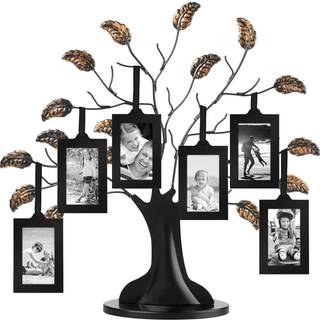 AmericanFlat Family Tree Picture Frame - Inkluderer 6 hængende 2x3 billedrammer - Justerbare bånd om kvaster - Perfekt til mors dag Fødselsdage j