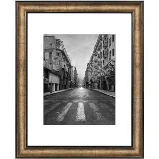 Golden State Art 11x14 fotoramme med mat til billeder 8x10 og ?gte glas (m?rk guldbrun og bronze tinpanel med hvid farve Mat 1,25 tommer ramme gr