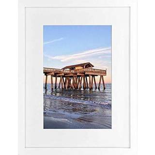 Golden State Art Wall Photo Frame Collection 12x16 Photo Wood Frame With White Mat & Real Glass For 8x12 Picture White