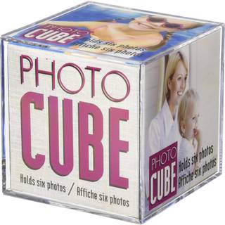 Lucite Desktop Cube -fotoramme til 6 fotos - 3.5x3.5