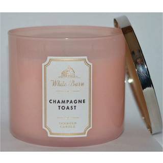 Bath & Body Works White Barn Champagne Toast 3-vægs lys, 14,5 oz (ca. 411 g) – boblerende champagne, nektarin og solbær