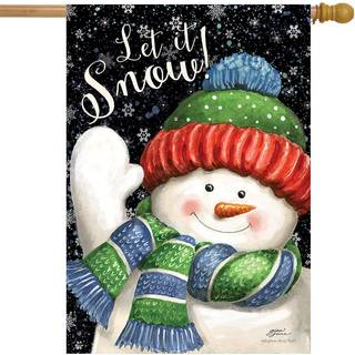 Snow Time Snowman Winter House Flag 40 """" X 28 """" Briarwood Lane