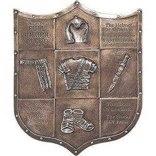 Dicksons fuld rustning af Gud skjold 12 tommer bronze farve harpiks stenv?g plak