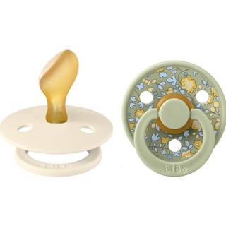 Bibs Liberty 2-pak Colour Eloise sutter i naturgummi str. 2 - Sage mix