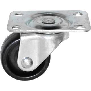 Drejeligt møbelhjul 30 mm sort plast