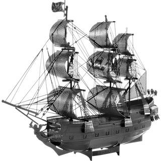 Metal Earth Puzzle 3D Black Pearl Ship Pirates of the Caribbean Metal Puzzle Model Kits til voksne Moderat niveau 14,61 x 4,45 x 11,43 cm