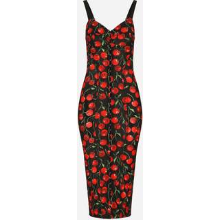 Dolce&Gabbana Cherry bustier midi dress - black - XXXS