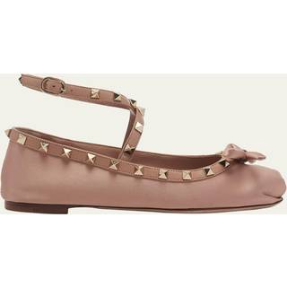 Valentino Garavani Rockstud satin  ballet flats - neutrals - EU 36