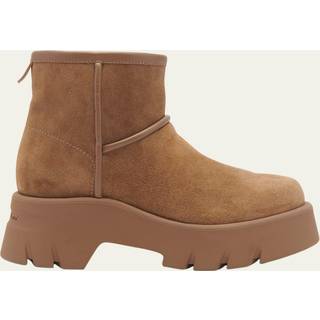 Gianvito Rossi Shearling-lined suede ankle boots - brown - EU 39.5