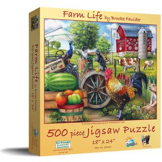 SunSout Inc - Farm Life - 500 PC Jigsaw -puslespil af kunstner: Brooke Faulder - F?rdig st?rrelse 18 """" X 24 """" - MPN# 37661