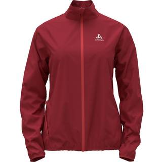 Odlo Zeroweight Løbejakke Dame - XS, Rød, Vandafvisende, Reflekterende Detaljer