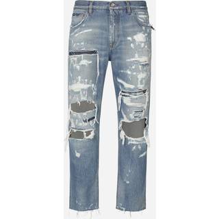 Dolce&Gabbana Distressed mid-rise straight jeans - blue - EU 50