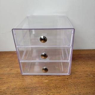 Kasse med skuffer - Transparent - 16,2cm x 17,7cm x 16,3cm - Asta