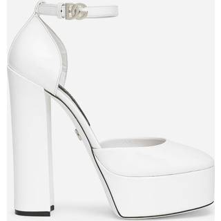 Dolce&Gabbana Sharon patent leather platform pumps - white - EU 40