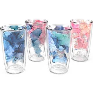 Tervis fremstillet i USA Double Walled Inkreel - Crystal Nature Collection Isoleret Tumbler Cup holder drikkevarer koldt og varmt 16 oz 4pk Assor