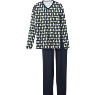 Calida Relax Streamline V-Neck Pyjama - Green - Small