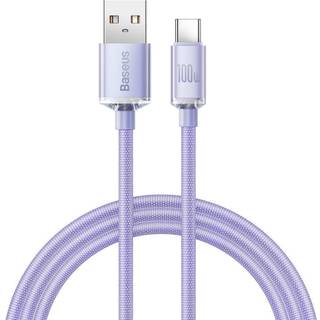 Baseus Crystal Shine USB-A / USB-C-kabel - 1.2m, 100W - Lilla