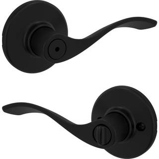 Kwikset Balboa Interior Privacy Door Handle med l?sed?rh?ndtag til badev?relse og sovev?relse mat sort reversibel n?glefri omdrejningsl?s