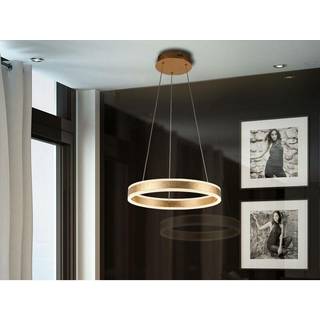 Helia LED-hængelampe, guldfarvet, Ø 50 cm, metal