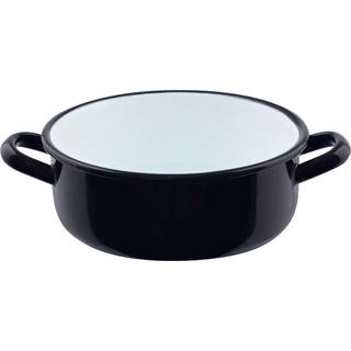 Riess Classic Riesen & Zwerge - Zwerg 18 cm / 1,5 L - Emaille - Weiß,Schwarz