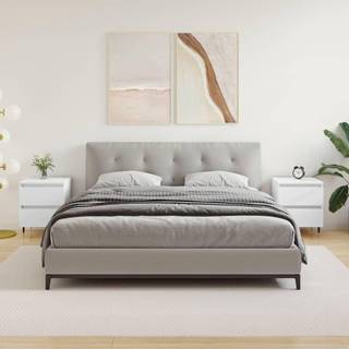 Sengebord 40X35X50 Cm Konstrueret Træ - 2 / Hvid