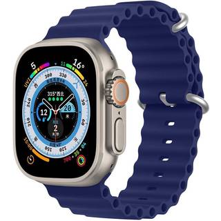 Dux Ducis OceanWave - Apple Watch 9/8/7/6/5/4/3/2/1/SE/Ultra/Ultra 2 - 49/45/44/42mm - Soft Silikone urrem - Blå