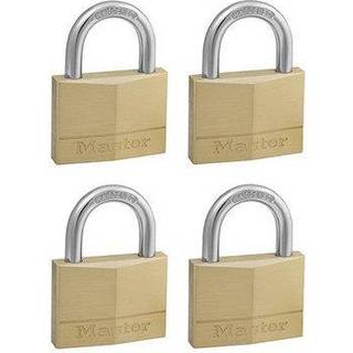 Master Lock hængelås, 50 mm, messing - 4 stk. enslukkende