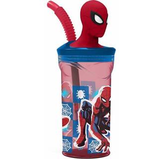 Marvel Spider-Man Drikkedunk 3D Figur Tumbler 360 ml, Rød/Blå