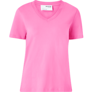 Selected klassisk t-shirt med v-hals i cyclamen til kvinder