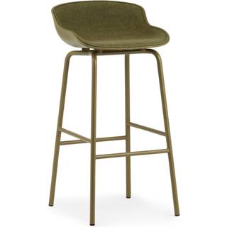 Normann Copenhagen Hyg Barstol 75 Cm Betrukket Forside - Barstole Ny Uld Olivengrøn - 604079
