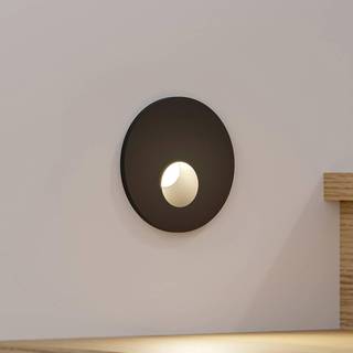 Arcchio LED-indbygningslampe Vexi, Ø 7,5 cm, sort, aluminium, CCT