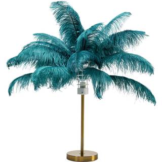 KARE Feather Palm Bordlampe med fjer, grøn