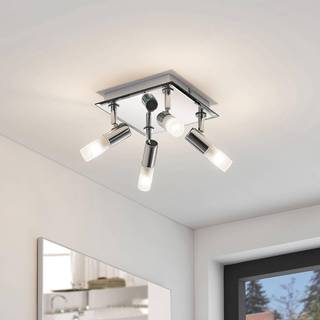Lindby loftlampe til bad Zela, 32 cm, krom, 4 lyskilder, IP44
