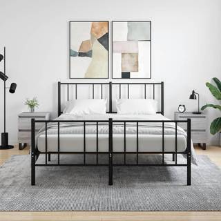 sengeborde 2 stk. 40x35x50 cm konstrueret træ grå sonoma-eg