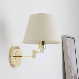 Lindby væglampe Pola, 30 cm, messing, udtrækkelig, tekstil