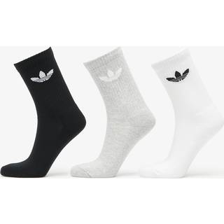 Trefoil Cushion Crew sokker, 3 par - White / Medium Grey Heather / Black - 40-42