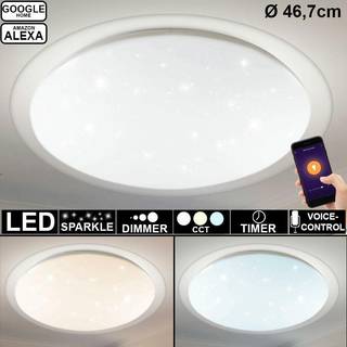 Smart loftlampe 40W - virker med Alexa, Google Home, WW-CW-Star dækstel - Dæmpbar : Via Smart Home, Kulør : 3-i-1