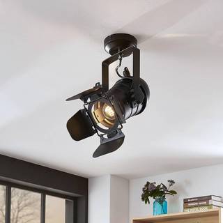 Lindby loftspot Tilen, 1 lyskilde, sort, metal, 38 cm