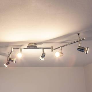 Lindby loftlampe Arminius, 6 lyskilder, 120 cm, kromfarvet