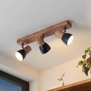 Lindby loftspot Tonja, 3 lyskilder, 55 cm, træ, stål